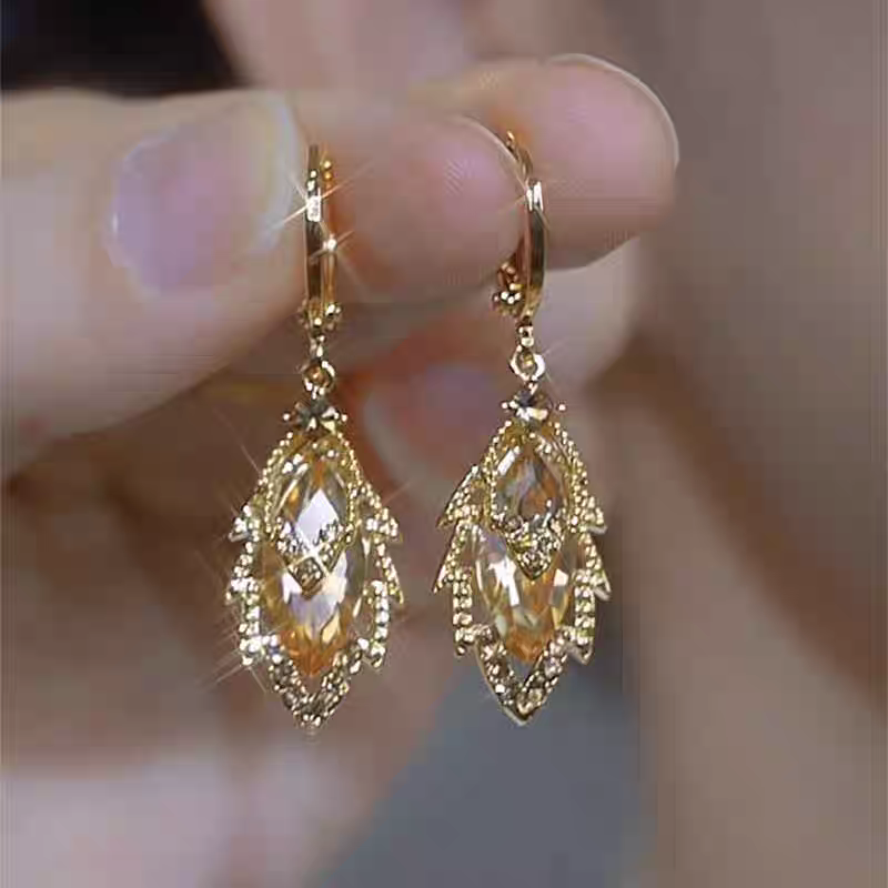 Golden Diamond Earrings