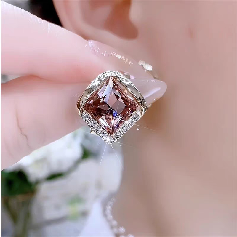 Violet Bronze Crystal Earrings