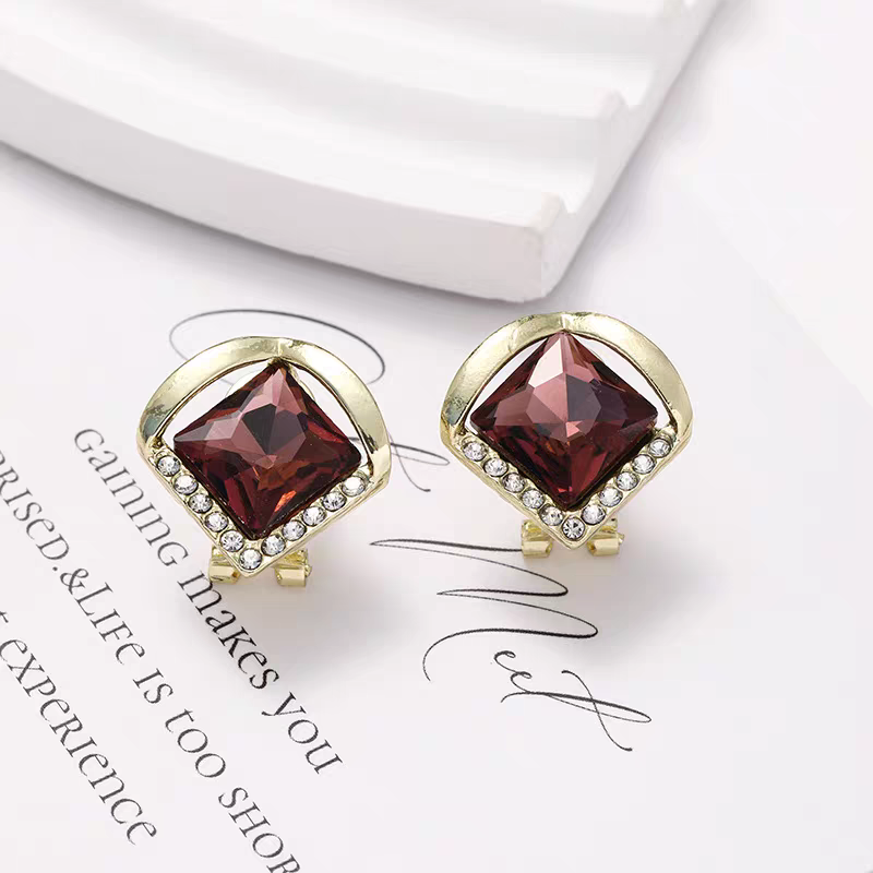 Violet Bronze Crystal Earrings