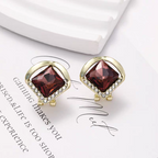 Violet Bronze Crystal Earrings