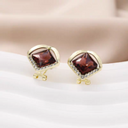 Violet Bronze Crystal Earrings