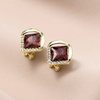 Violet Bronze Crystal Earrings