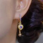 Violet heart Stone Earreings