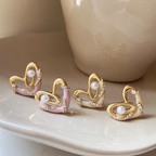 Pink n Gold Pearl Earrings
