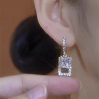 Rectangular Crystal Earrings
