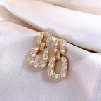 Double Square Premium Crystals Earrings