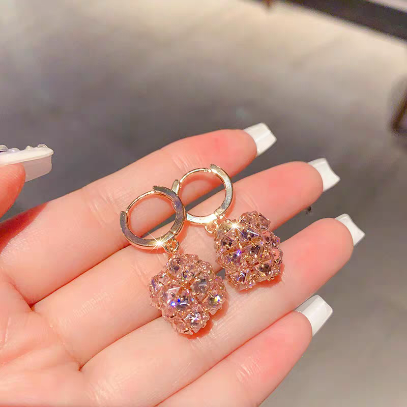 Pink Premium Crystal Box Earrings
