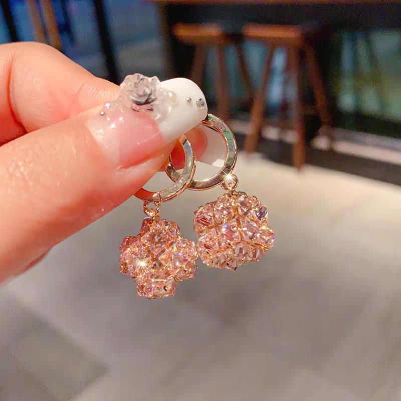 Pink Premium Crystal Box Earrings