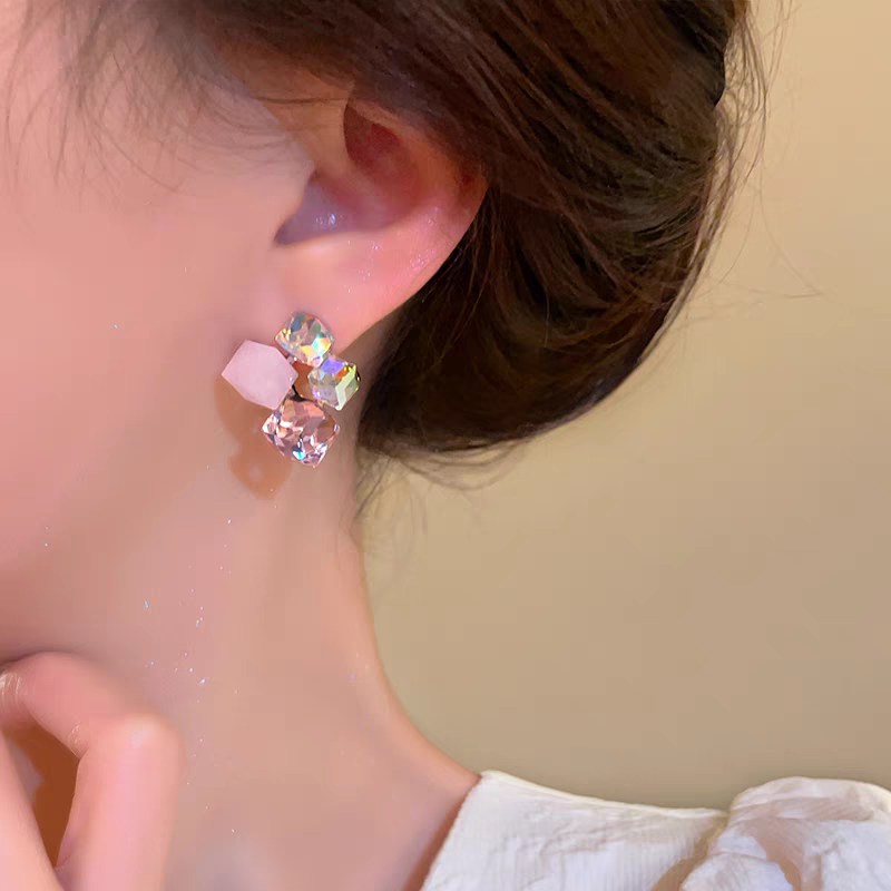 Premium Pink Crystals Earrings