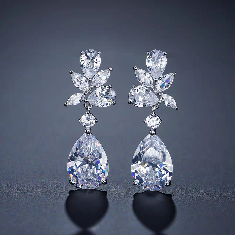 Crystal Flower Patel Earrings