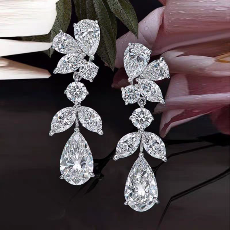 Crystal Flower Patel Earrings