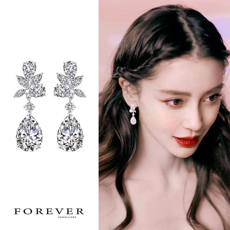 Crystal Flower Patel Earrings