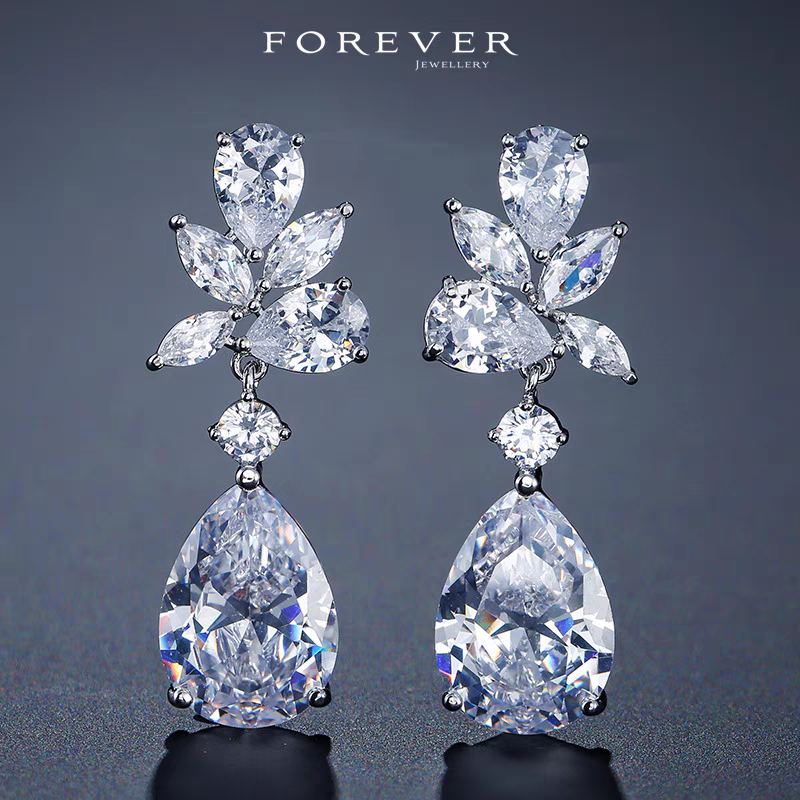 Crystal Flower Patel Earrings