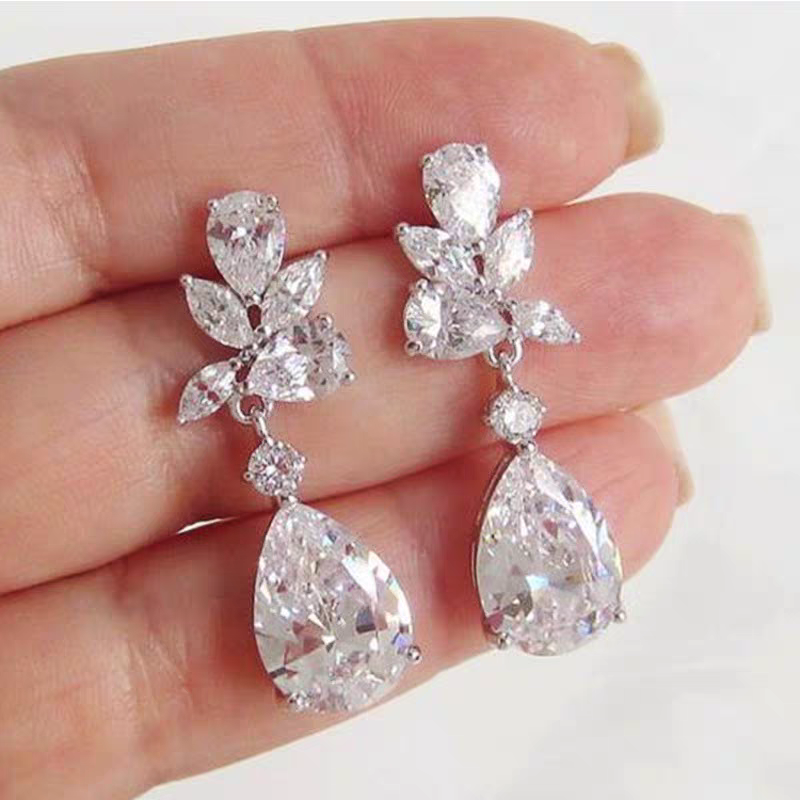 Crystal Flower Patel Earrings