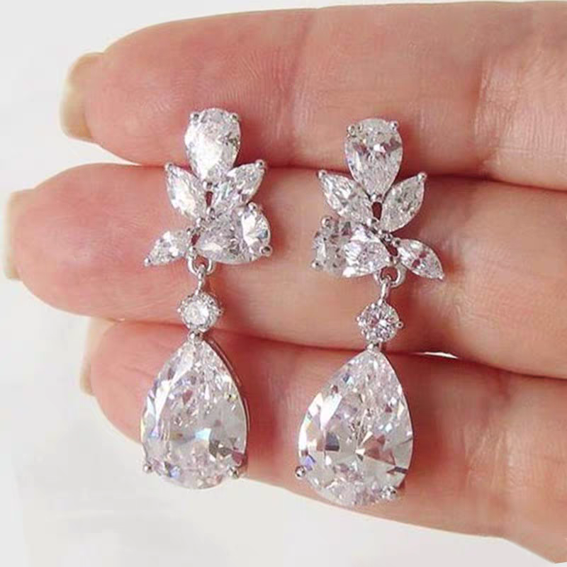 Crystal Flower Patel Earrings