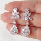 Crystal Flower Patel Earrings