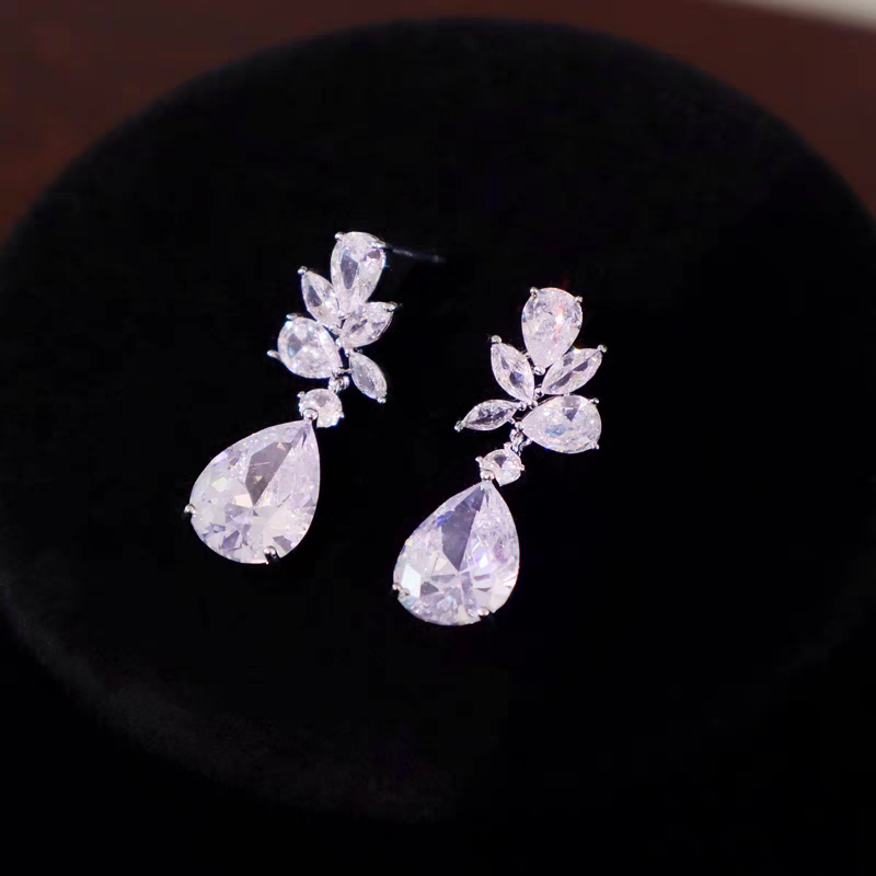 Crystal Flower Patel Earrings