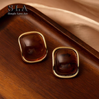 Coffee Stone Earrings