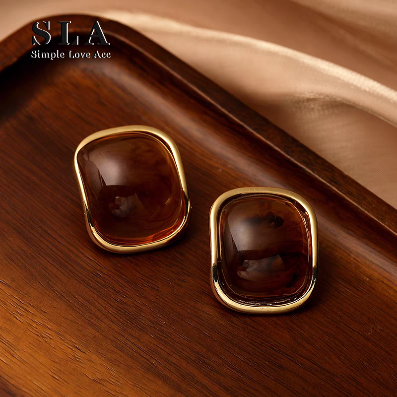 Coffee Stone Earrings