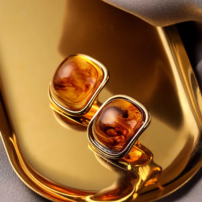 Coffee Stone Earrings
