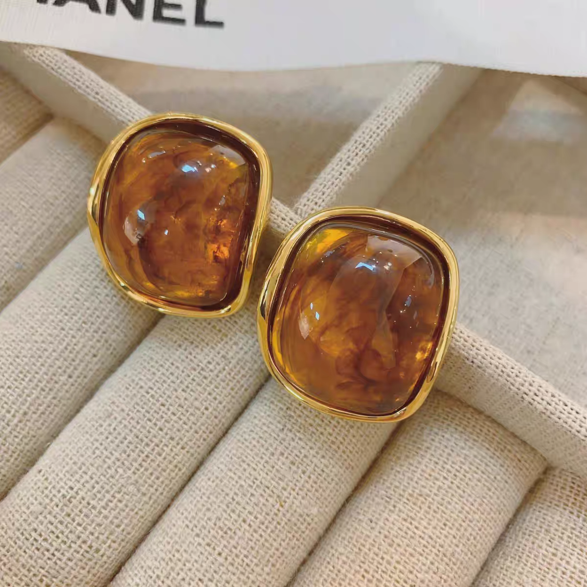 Coffee Stone Earrings
