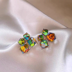 Multi Shimmering Crystals Earrings