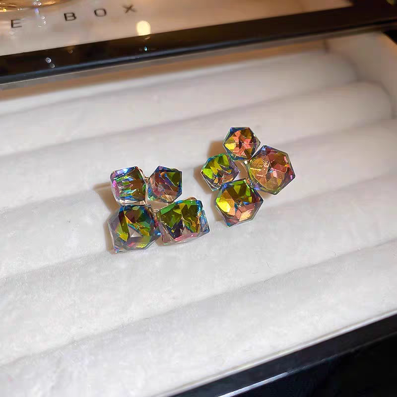 Multi Shimmering Crystals Earrings