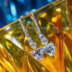 Hanging Crystal Heart Earrings
