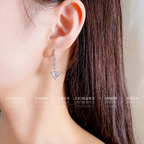 Hanging Crystal Heart Earrings