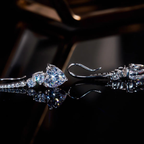 Hanging Crystal Heart Earrings