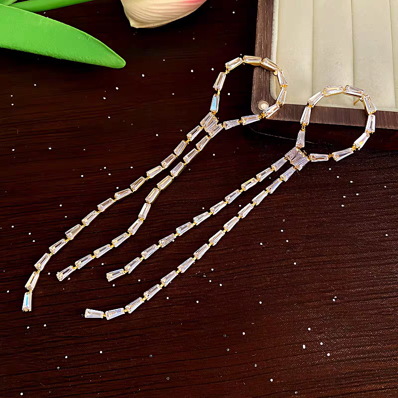 Premium Shinny Hanging Crystals Earrings