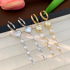 Premium Heart Bleeding Crystals Earrings