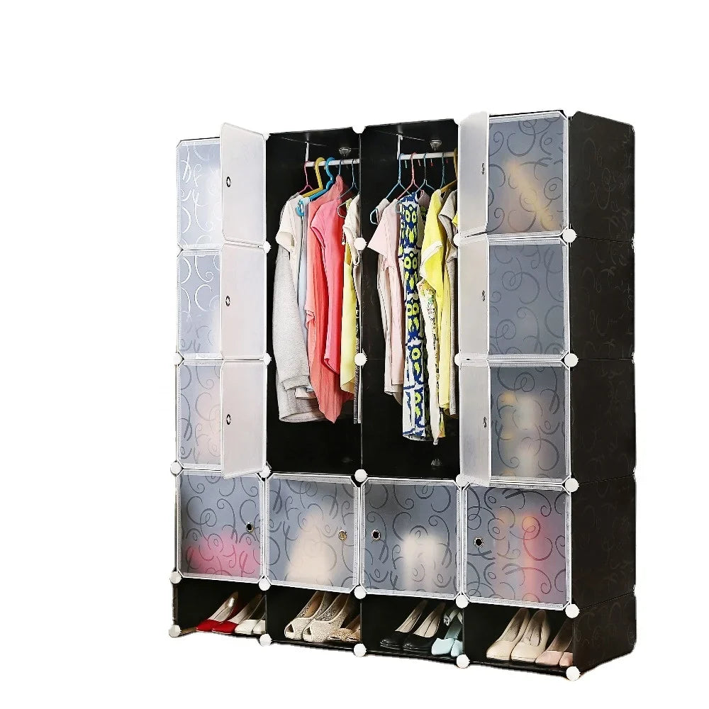 Plastic Wardrobe Closet Set, Self Assemble, Demountable Bedroom Set, Large, Sale