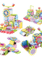 83 PCS Electric Gears 3D Model Building Kits Plastic Brick Blocks Educational Toys For Kids Children Christmas G
